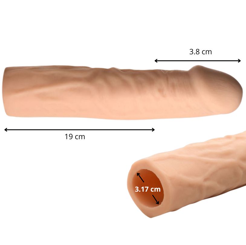 Funda ultra realistica +3.8 cm - XR Brands - Fundas para el pene (2)