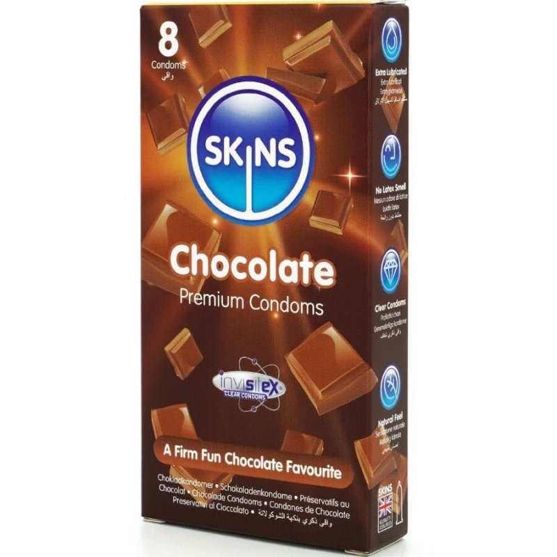 Preservativos Látex Chocolate 8 uds - Skins - Preservativos