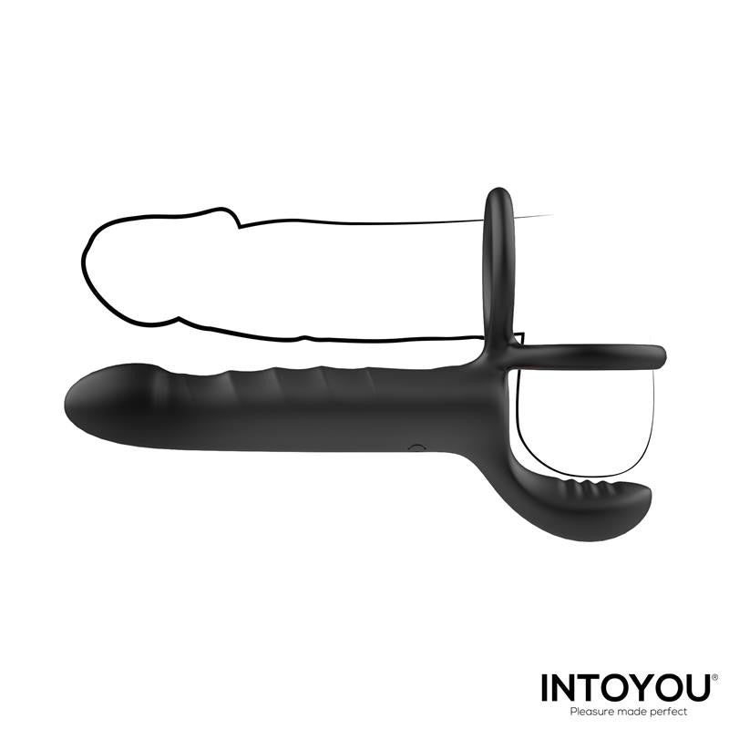 Magnor Dildo con Anillo Doble y Estimulador de Testículos - Intoyou - Anillo vibrador para el pene (con y sin vibración) (2)