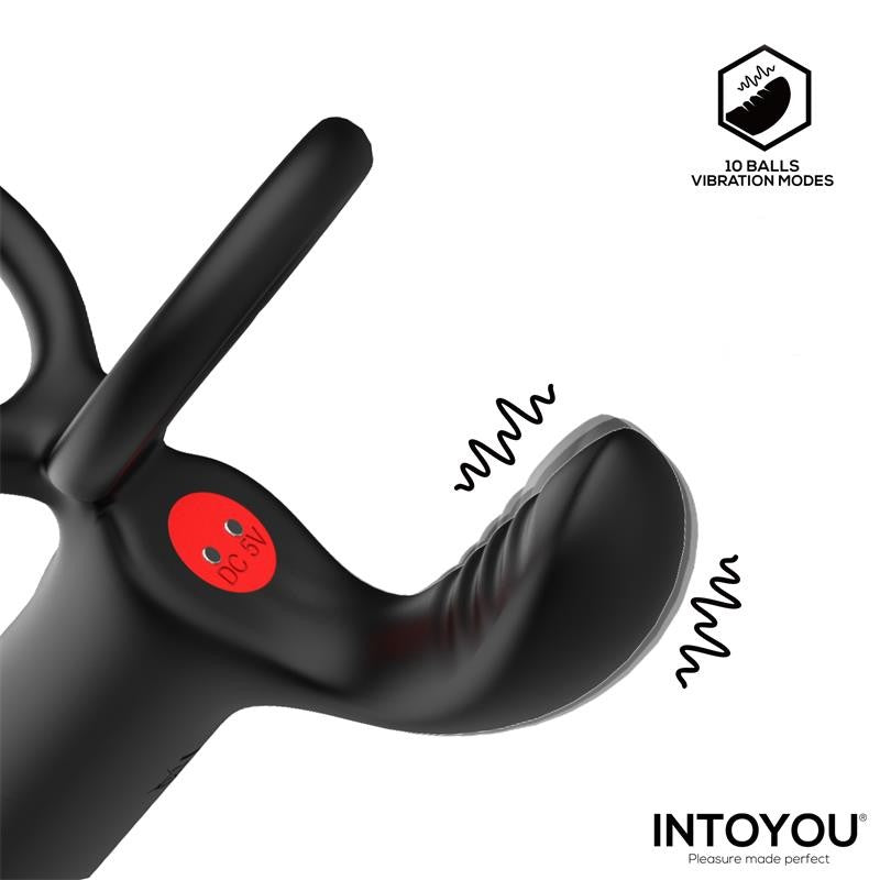 Magnor Dildo con Anillo Doble y Estimulador de Testículos - Intoyou - Anillo vibrador para el pene (con y sin vibración) (6)