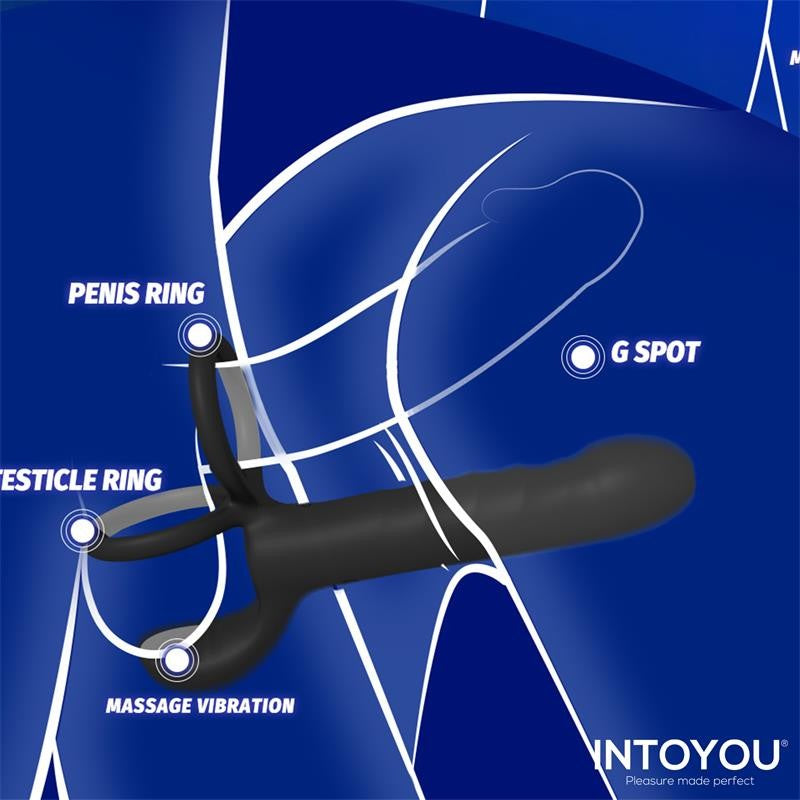 Magnor Dildo con Anillo Doble y Estimulador de Testículos - Intoyou - Anillo vibrador para el pene (con y sin vibración) (8)