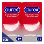 Duplo Preservativos Sensitivo Super Fino 24 uds - Durex - Preservativos