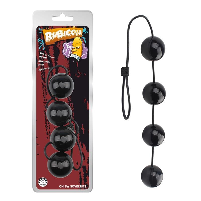 Bolas Vaginales y Anales 60 x 5 cm Negro - Chisa - Bolas anales o cuentas (Anal Beads) (2)