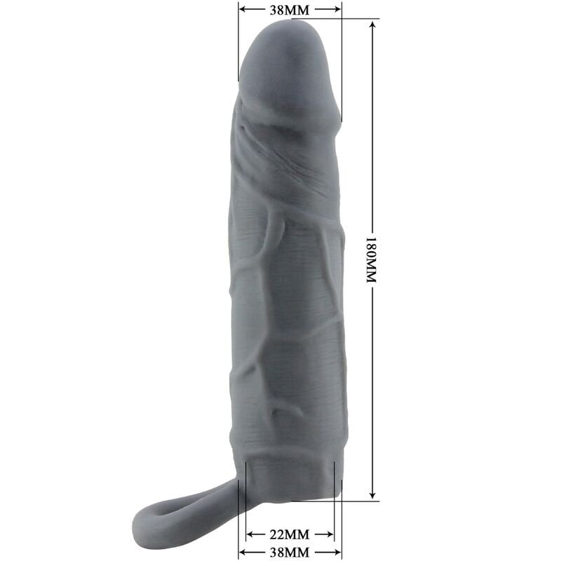 Funda Pene Realistic Skin Gris Oscuro - PrettyLove - Fundas para el pene (5)