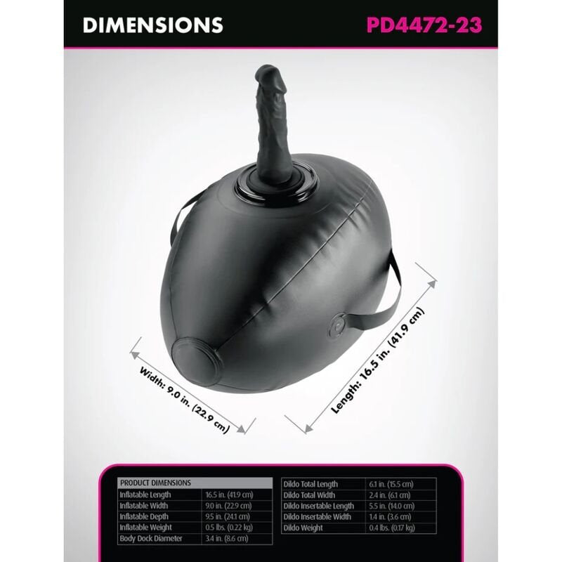 Cojín Hinchable Body Dock con Dildo Negro - FetishFantasy - Sofas y cojines (5)