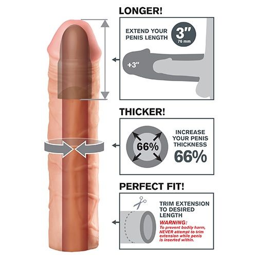 Mega 3 Extension (+7,6cm) - Pipedream - Fundas para el pene (2)