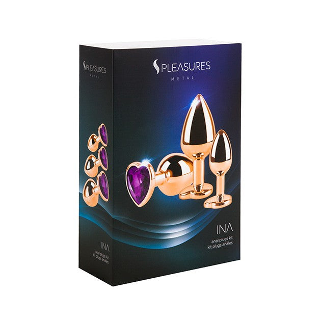 Kit 3 Plugs Metal Ina - S Pleasures - Plugs anales (3)