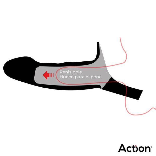 Arnés Strap-on con Dildo Hueco Talla L Negro