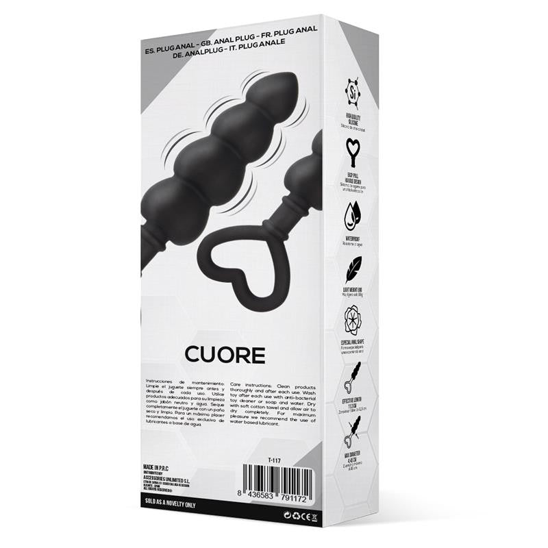 Cuore Plug Anal Silicona Negro - Tardenoche - Plugs anales (4)