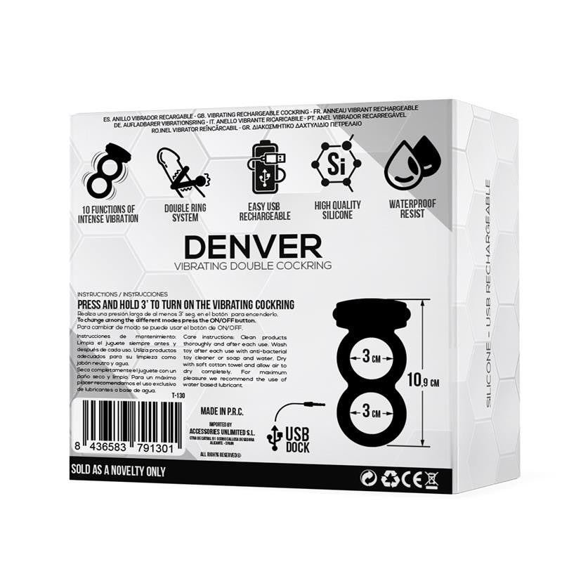 Anillo Doble Denver - Tardenoche - Anillo vibrador para el pene (con y sin vibración) (3)
