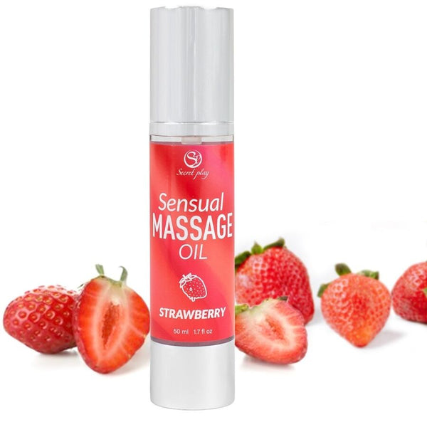 Aceite de Masaje Sensual Fresa 50ml - Secret Play - Aceite para masajes eróticos