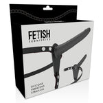 Arnés vibrador silicona negro 15cm 2
