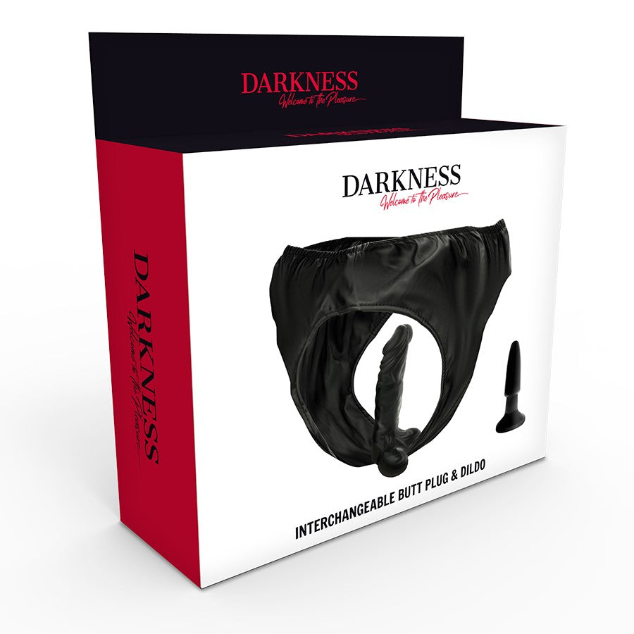 Panties con plug y dildo intercambiable - Darkness - Plugs anales (4)