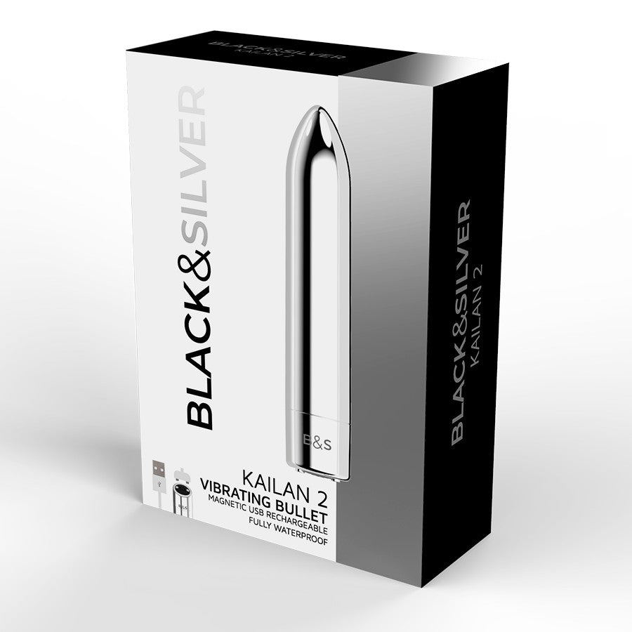 Bala vibradora Kailan 2 silver - Black Silver - Vibradores (2)