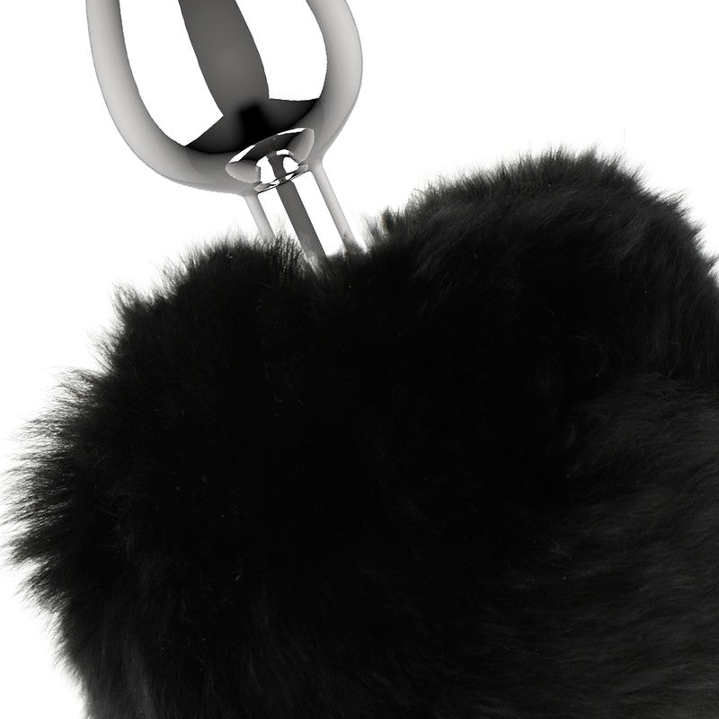 Plug anal metal con cola L 2.8 cm 2