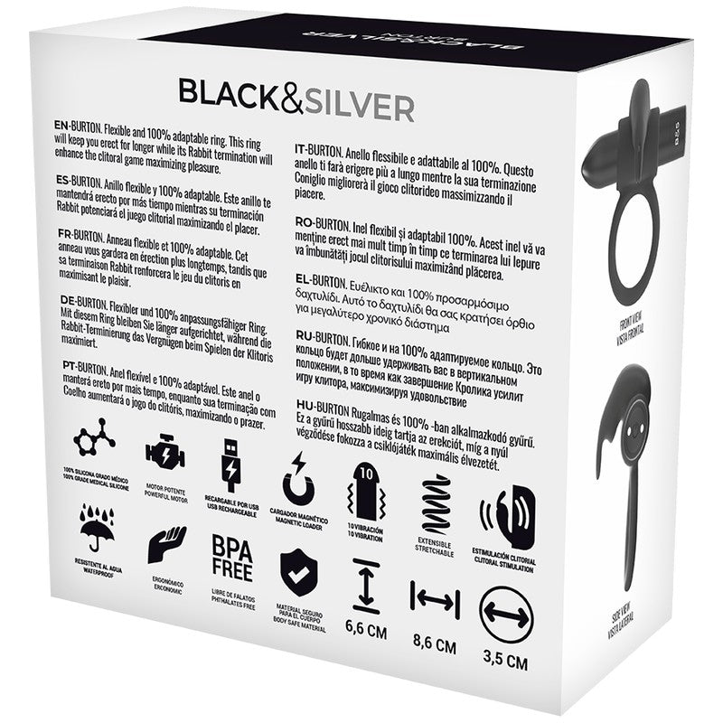 Anillo Black Burton - Black Silver - Anillo vibrador para el pene (con y sin vibración) (2)