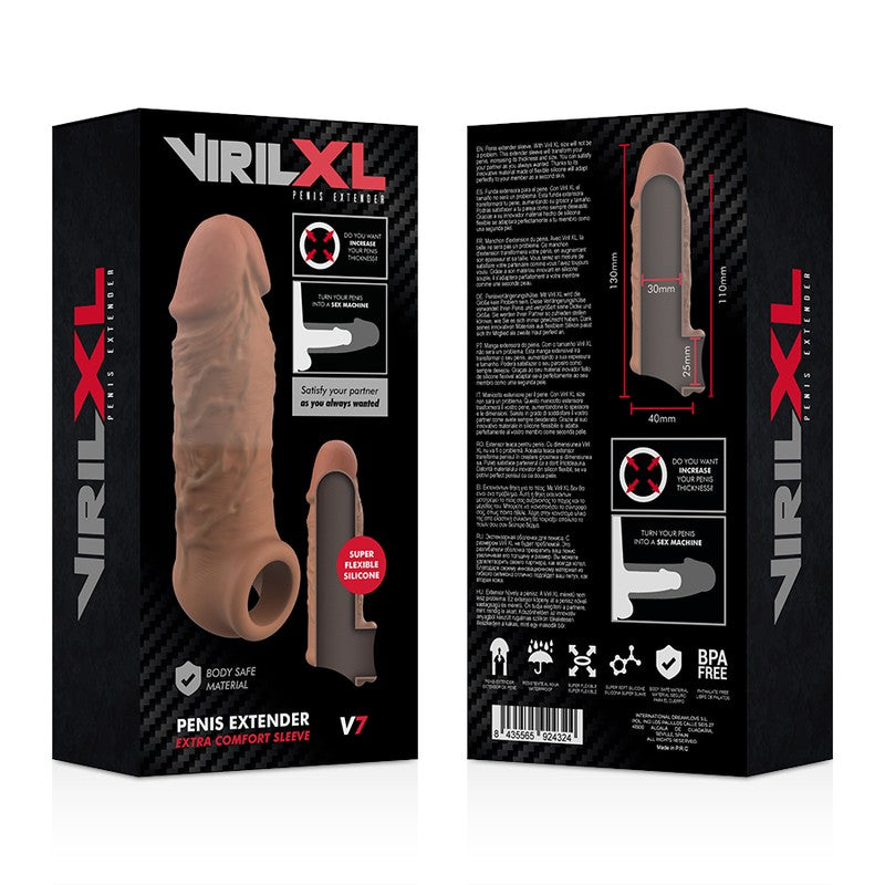 Funda con strap V7 marrón - VirilXL - Fundas para el pene (5)
