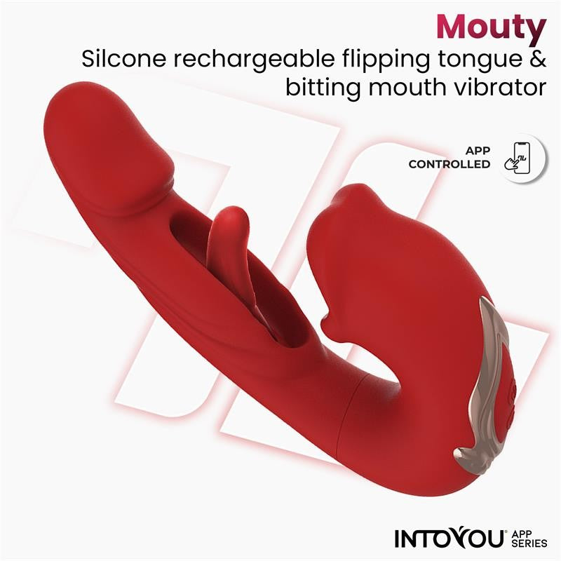 Mouty Vibrador con Mordisqueo y Flipping con App - Intoyou App Series - Vibradores (3)