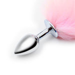Plug Anal con Cola Rosa y Blanca Talla S - Latetobed - Plugs anales (3)