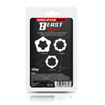 Set 3 Anillo para el Pene Beaded Flexibles Negro 2