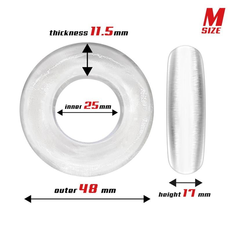 Set 3 Anillos para el Pene Flexibles Transparentes - Beast Rings - Anillo vibrador para el pene (con y sin vibración) (3)