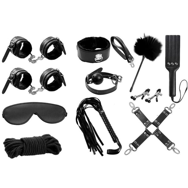 Set Bondage 11 Piezas Negro - Intoyou - Kits para BDSM