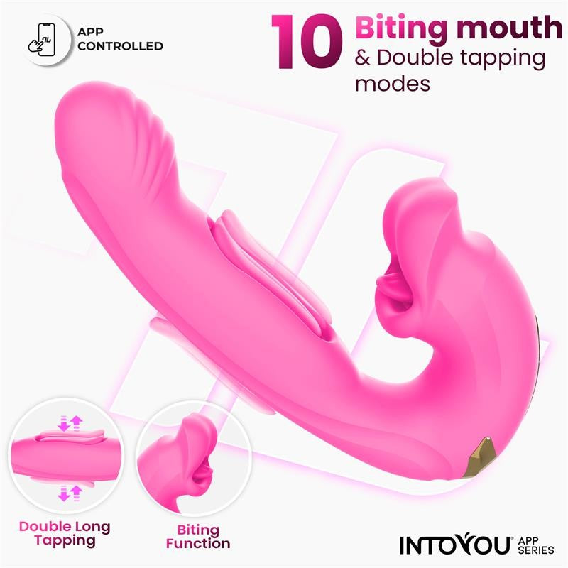 Bimby Vibrador con Mordisqueo y Lengua App - Intoyou App Series - Vibradores (4)