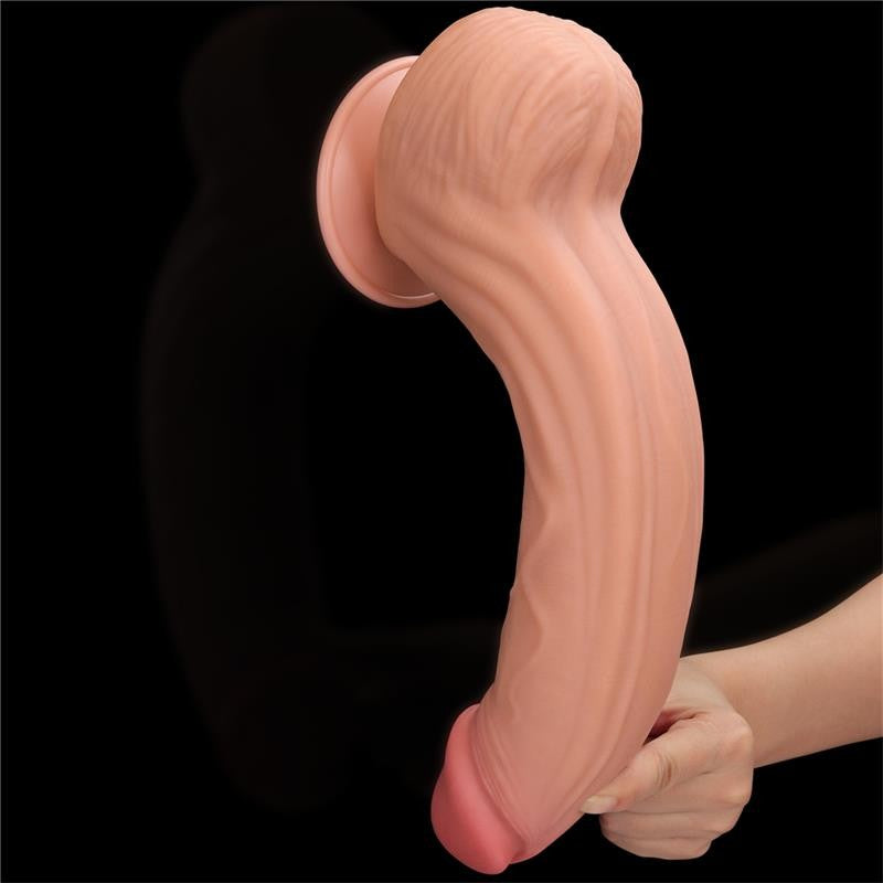 Dildo Dual Layer Piel Retractil 31 cm - Lovetoy - Dildos o Consoladores (4)