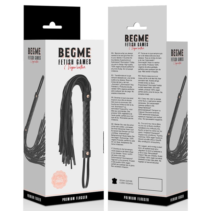 BegMe Látigo de Cuero Vegano Negro - BegMe - Fustas y látigos (4)