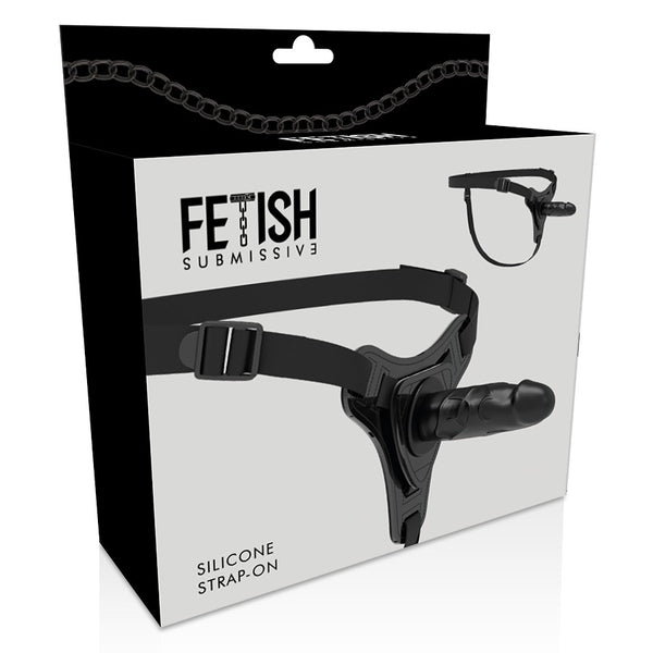 Arnés silicona negro realistico 16cm