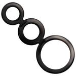 Set anillos pene y testículos color negro - Addicted Toys - Anillo vibrador para el pene (con y sin vibración) (4)