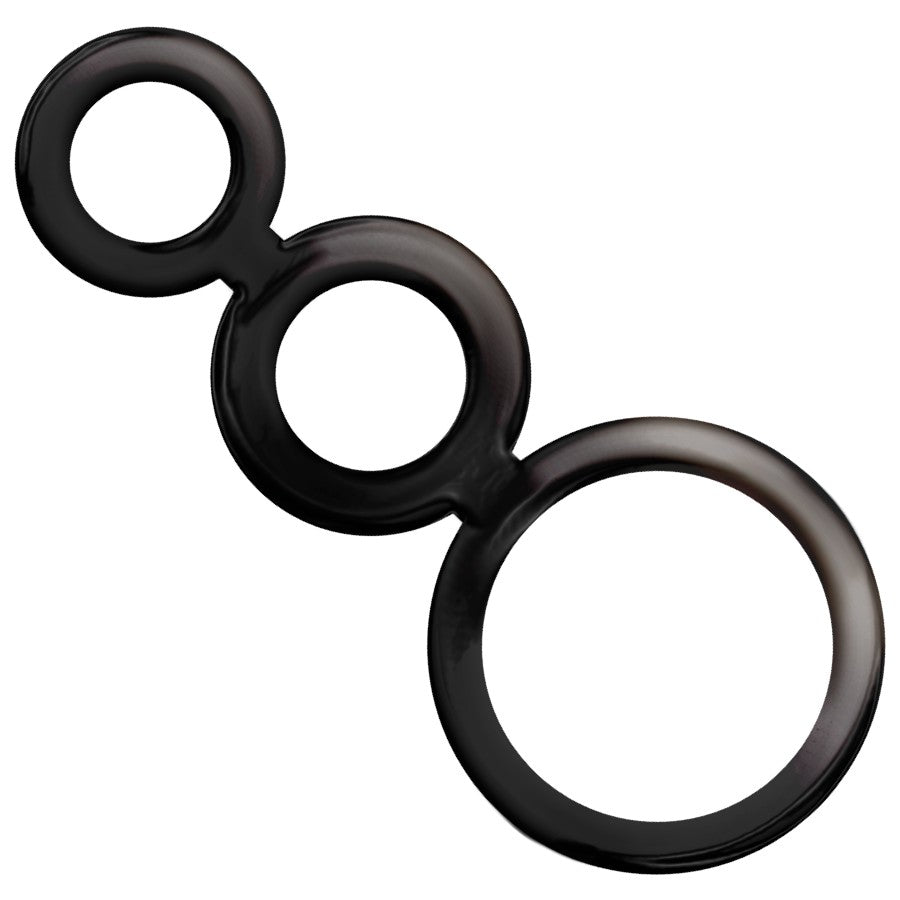 Set anillos pene y testículos color negro - Addicted Toys - Anillo vibrador para el pene (con y sin vibración) (4)
