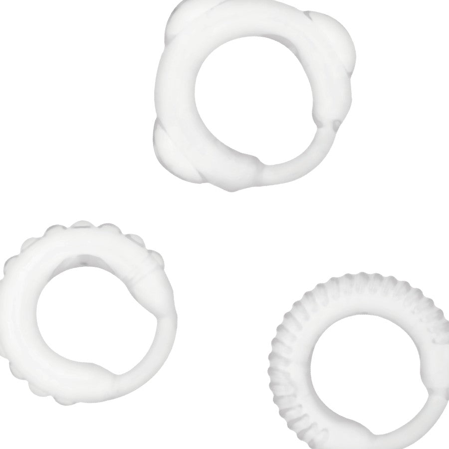 Set 3 anillos color claro - Addicted Toys - Anillo vibrador para el pene (con y sin vibración) (4)