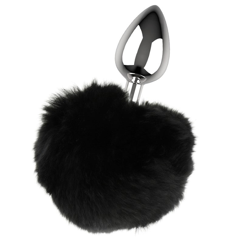 Plug anal metal con cola L 2.8 cm 3