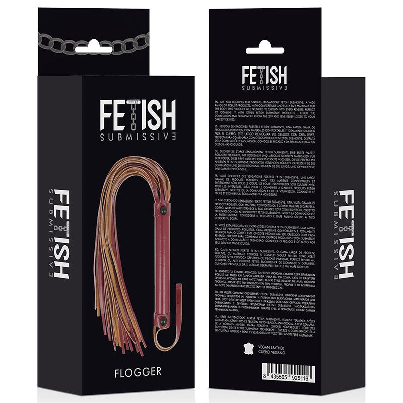 Látigo Cuero Vegano Rojo - FetishSubmissive - Fustas y látigos (4)