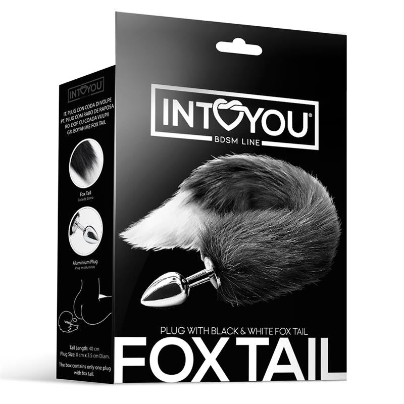 Plug Anal con Cola Negro y Blanco Talla M - Intoyou - Joyas Anales (4)