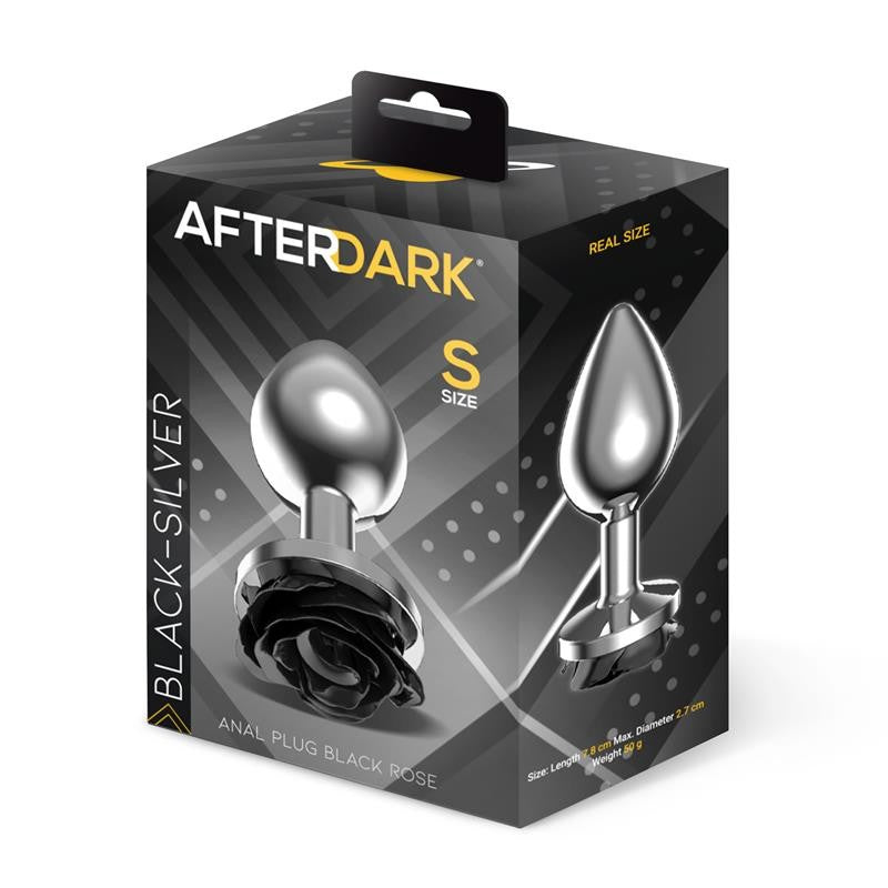 Plug de Metal con Rosa Negra Talla S - AfterDark - Plugs anales (4)