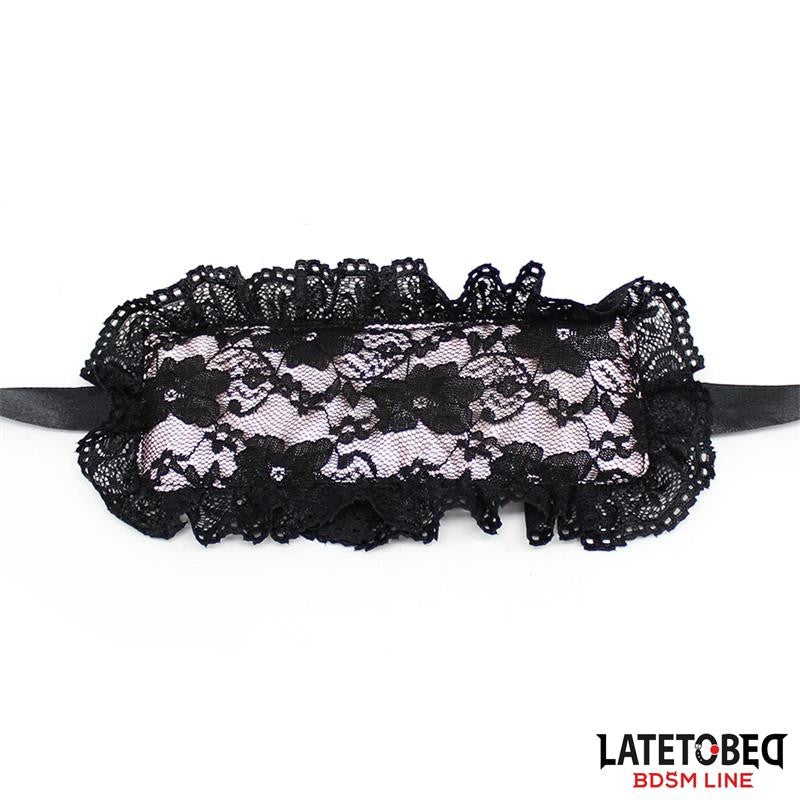Set de 2 Piezas Antifaz y Esposas de Encaje - Latetobed - Esposas para BDSM (4)