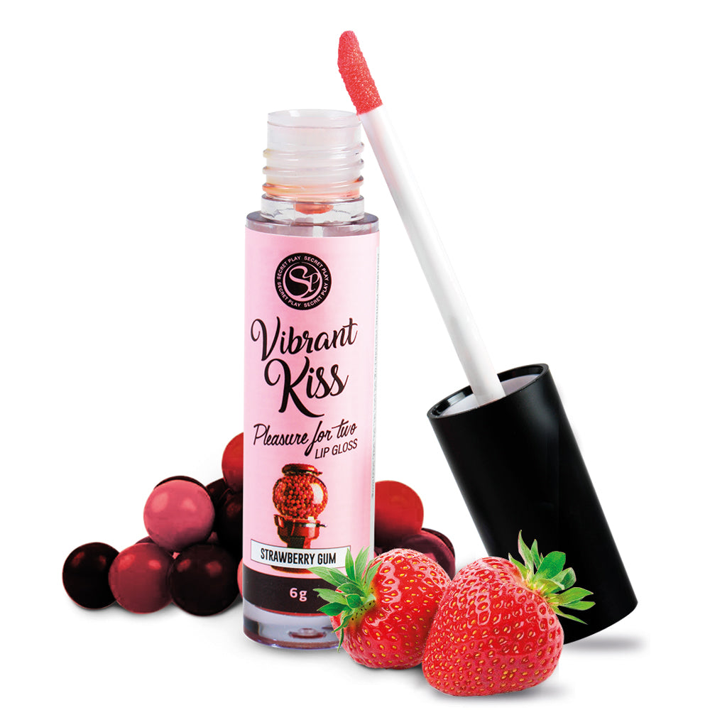 Gloss vibrante sabor chicle fresa - Secret Play - Estimulantes sexuales