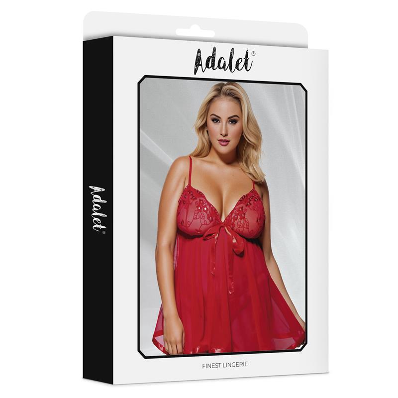 Babydoll rojo floral Talla XL 0