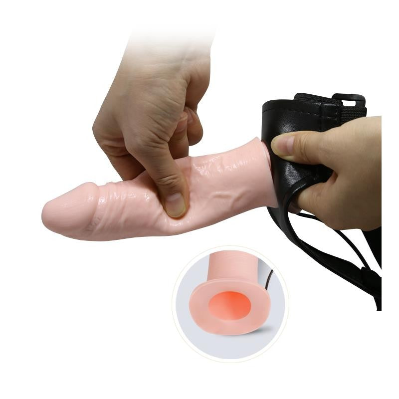 Arnés con Dildo Hueco y Vibración - BaileHarness - Arneses con pene o dildo Strap-On (6)