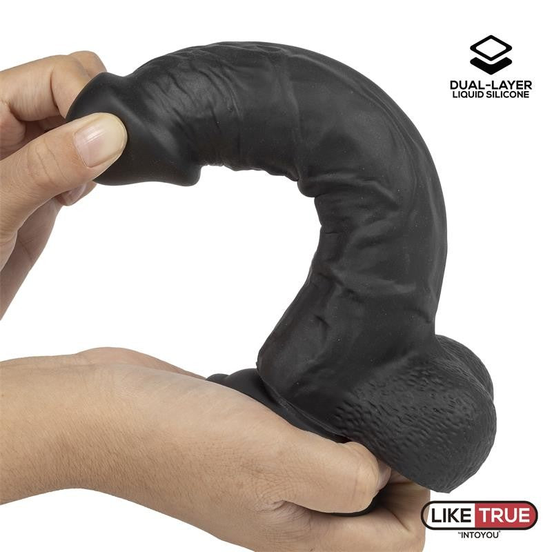 Dildo Negro Realista de 20cm - Liketrue - Dildos o Consoladores (4)
