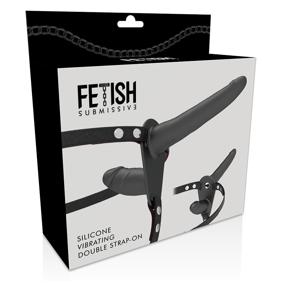 Arnés vibrador doble penetración negro - FetishSubmissive - Arneses con pene o dildo Strap-On (2)