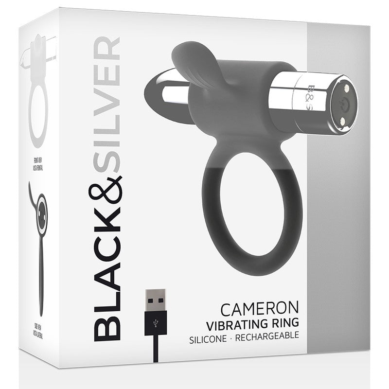 Silver Cameron - Black Silver - Anillo vibrador para el pene (con y sin vibración) (2)
