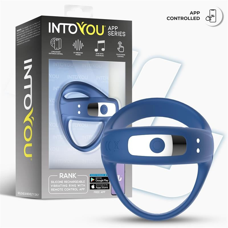 Rank Anillo Doble Vibrador con App - Intoyou App Series - Anillo vibrador para el pene (con y sin vibración) (4)