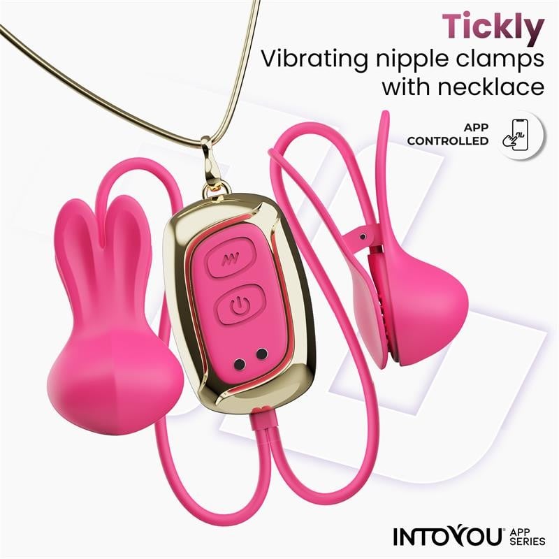 Tickly Pinzas para Pezones con Vibración - Intoyou App Series - Kits para BDSM (5)