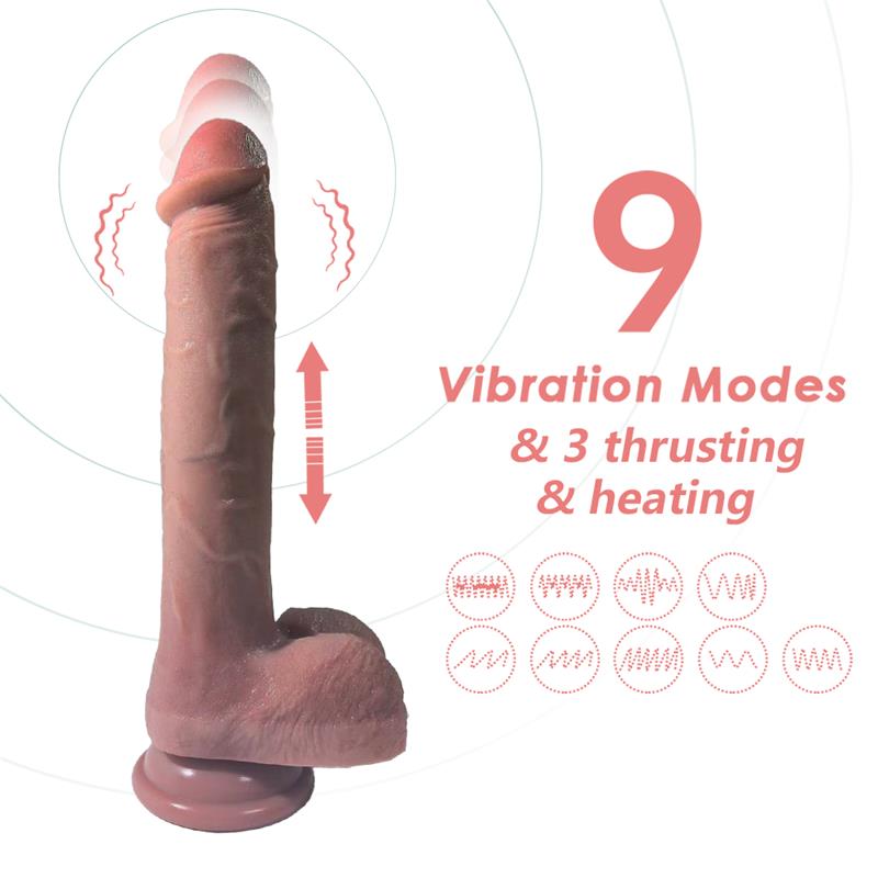 Dildo con Vibración y Movimiento Thrusting 28 cm