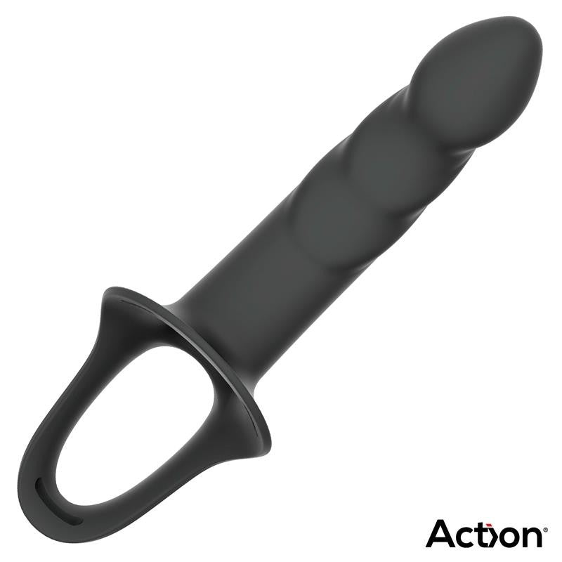 Arnés Strap-On con Dildo Hueco Silicona Talla S Negro - Action - Arneses con pene o dildo Strap-On (6)
