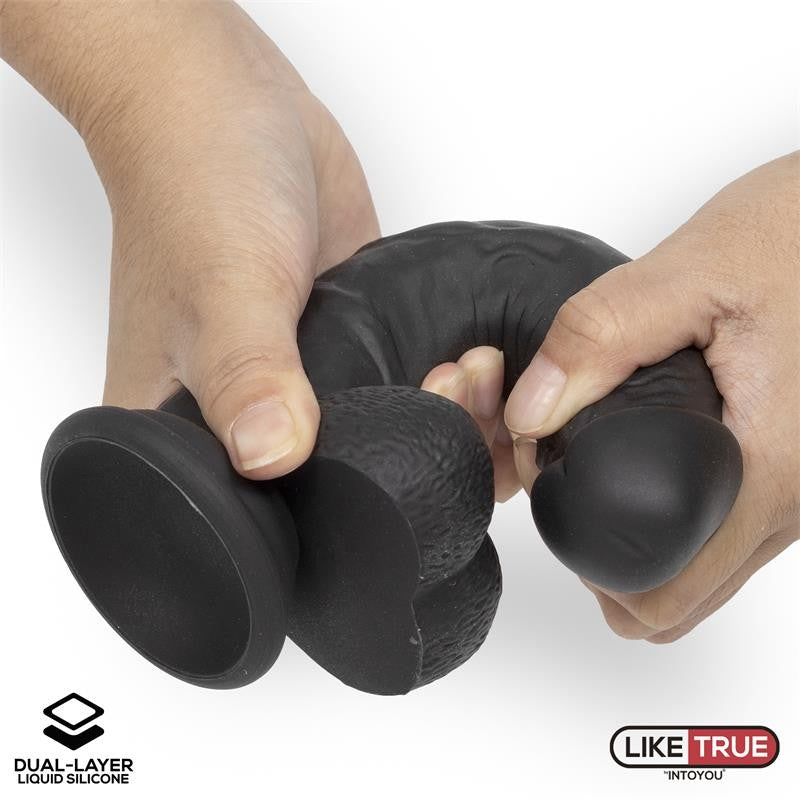 Dildo Negro Realista de 20cm - Liketrue - Dildos o Consoladores (6)