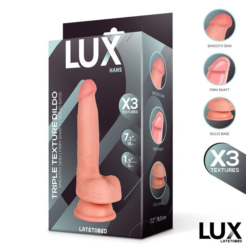 Hans Dildo Triple Densidad con Testículos 18,5 cm - LUX - Dildos o Consoladores (6)